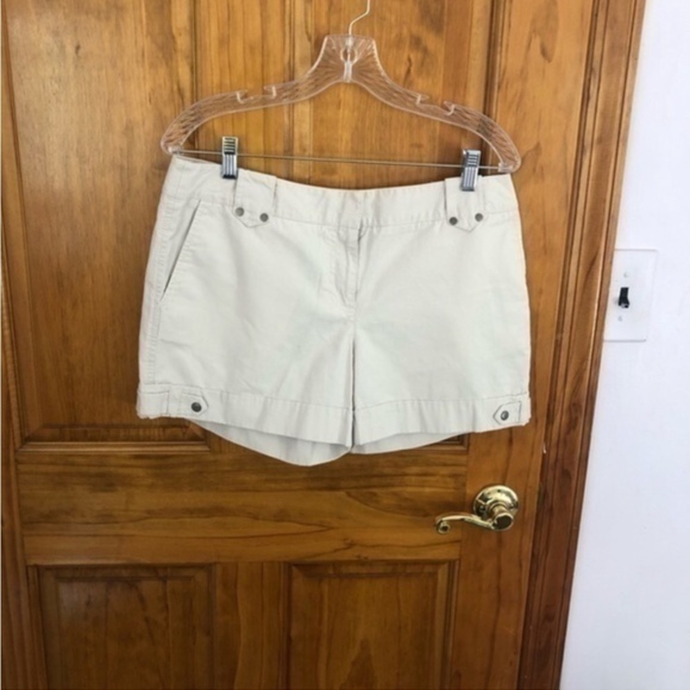 Loft Ann Taylor Cream Colored Grommet Shorts
